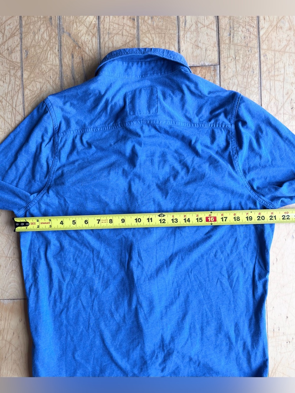 Abercrombie & Fitch Muscle‑Fit Utility Blue Button‑Down Shirt Size XL - Picture 6 of 7